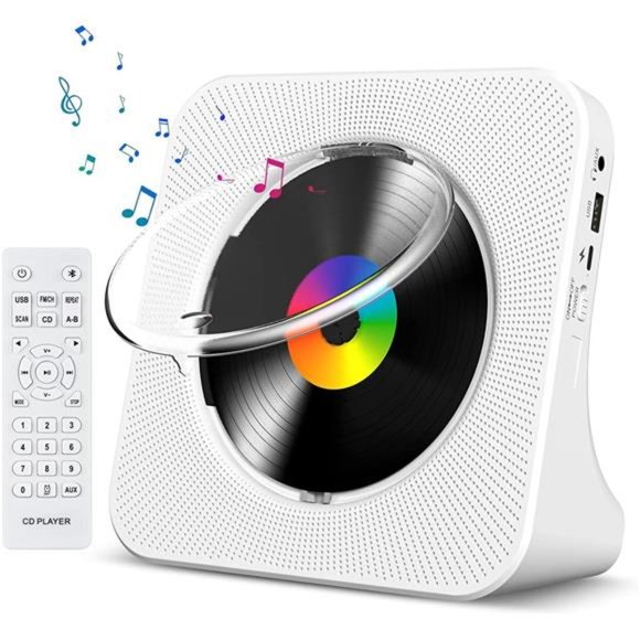 CD Player Portable Bluetooth Desktop CD Player for Home with Timer & Speaker - Picture 1 of 7
